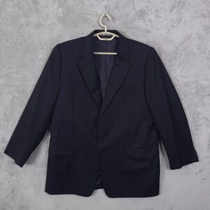 Hickey Freeman Blazer Mens Size 44R Loro Piana Tasmanian 130s Charcoal Pinstripe